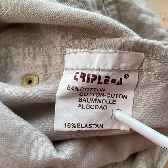 Vintage Womens Wide Leg Pants Beige Size 42 Triple=A Gold Belt Boho Lagenlook - Picture 13 of 16